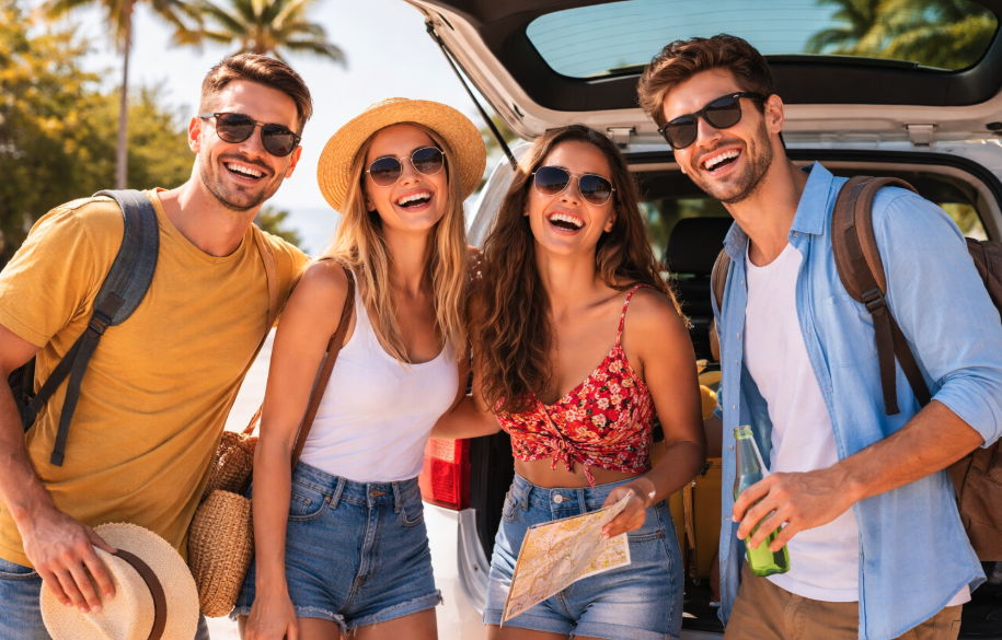 alquiler de coche con amigos