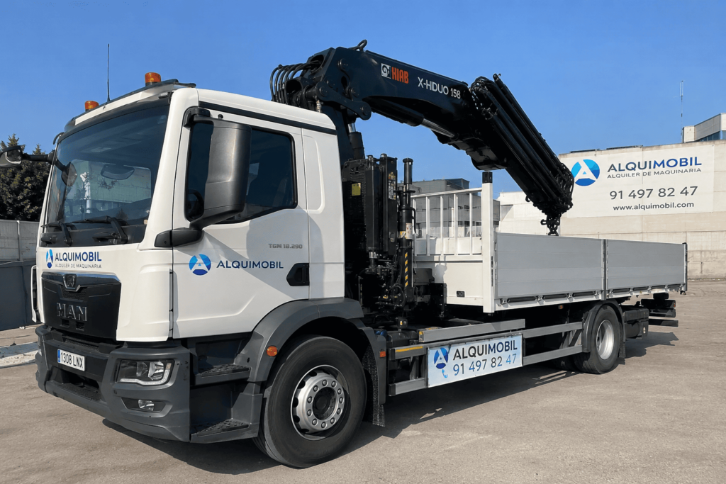 alquiler camion pluma madrid por horas